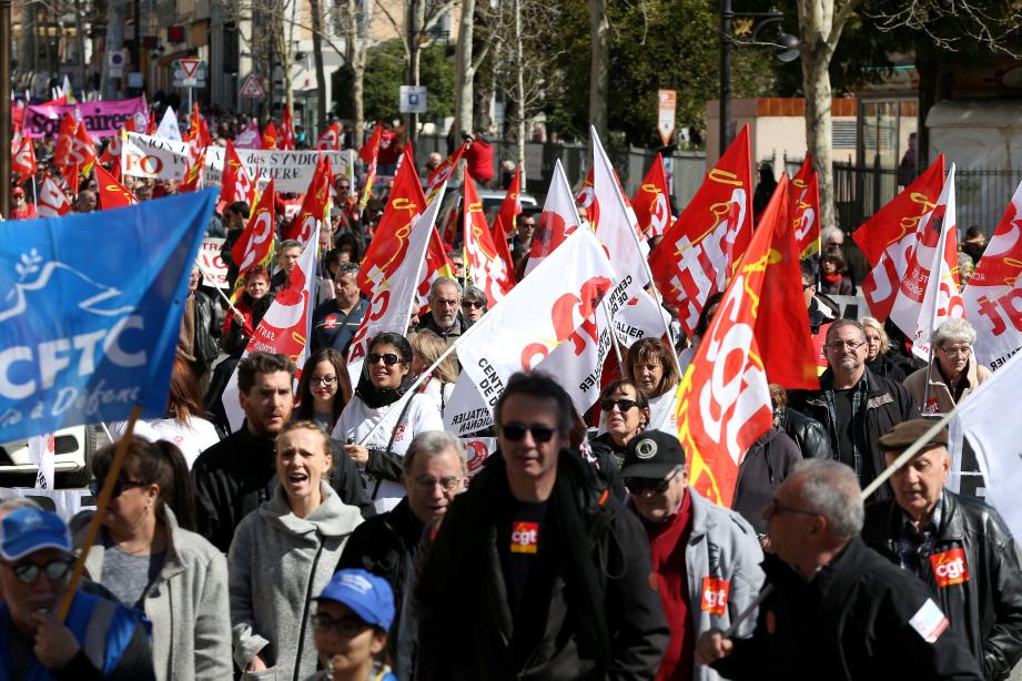 Lors de la manifestation à Draguignan.