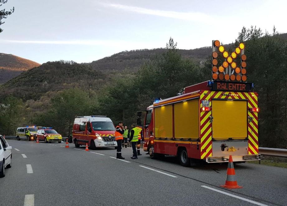 Les lieux de l'accident de Sospel, dimanche.