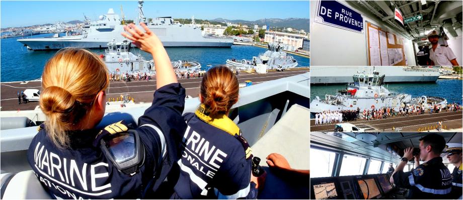 La frégate Provence est arrivée dans le port de Toulon avec 109 membres à bord.