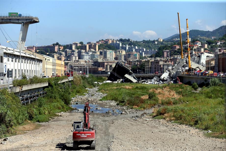 Le viaduc Morandi à Gênes.