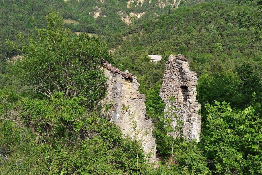 Les ruines de Végay non loin du GR4.