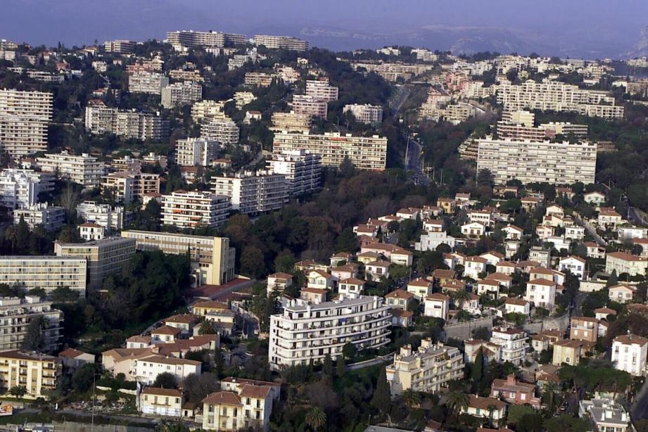 Une vue aérienne de la colline de Fabron, à Nice.