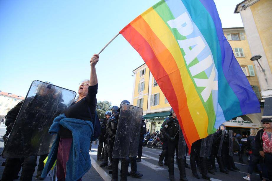 Geneviève Legay, le 23  mars, avant sa chute.