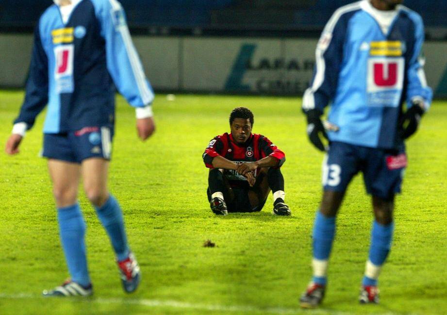 Ici avec l'OGC Nice, lors d'une défaite contre Le Havre en D2, en 2002.