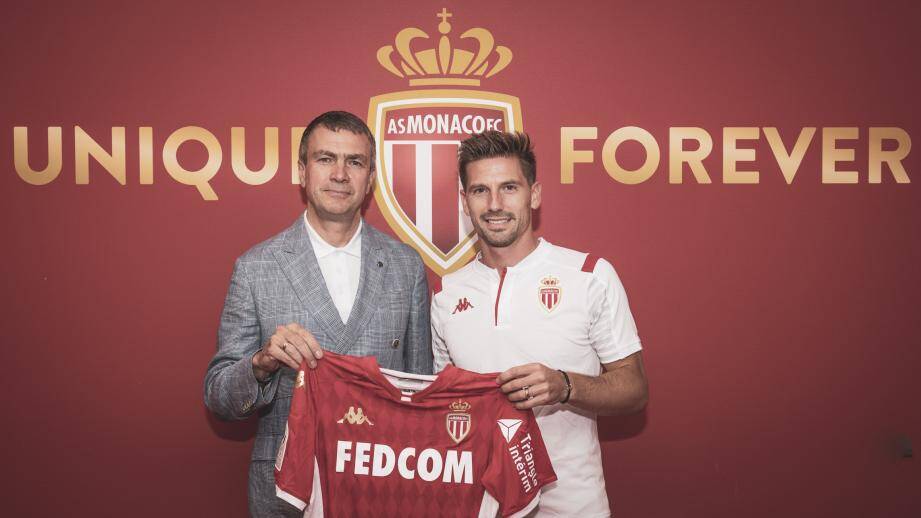 Le vice-président de l'AS Monaco Oleg Petrov en compagnie d'Adrien Silva.