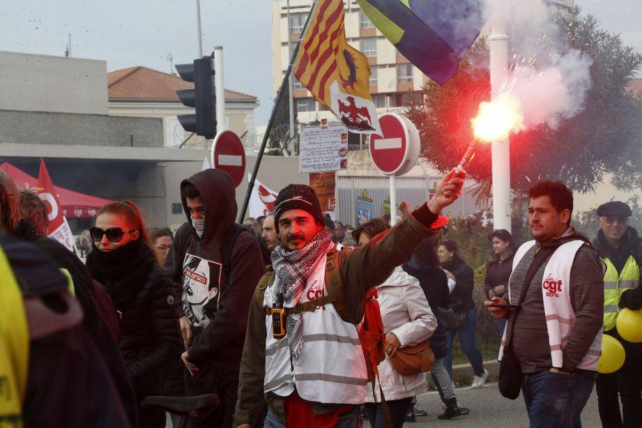 Lors de la manif du 5 décembre à Toulon.