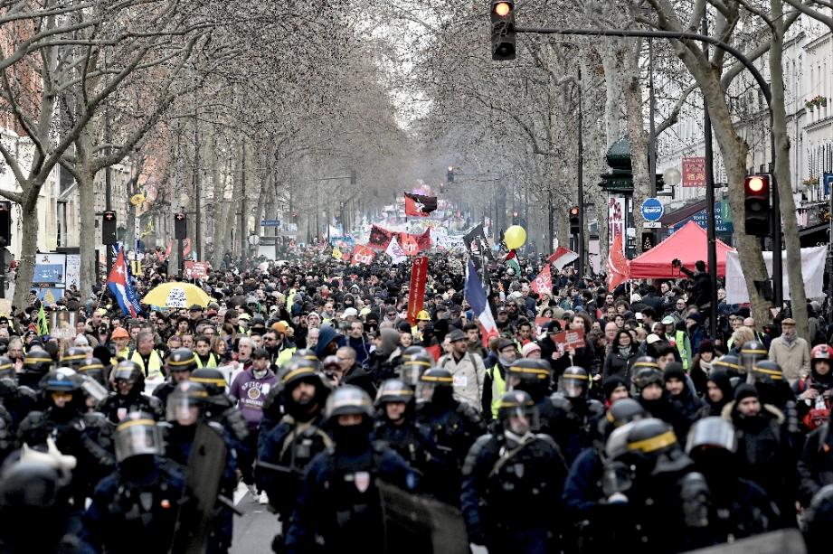 Manifestation contre la réforme des retraites le 11 janvier 2020 à Paris