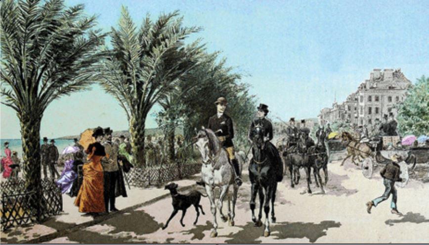 La promenade des Anglais vers la fin du XIXe siècle.