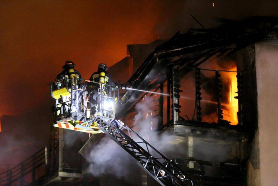 Incendie de l'immeuble Chabran à Draguignan. 