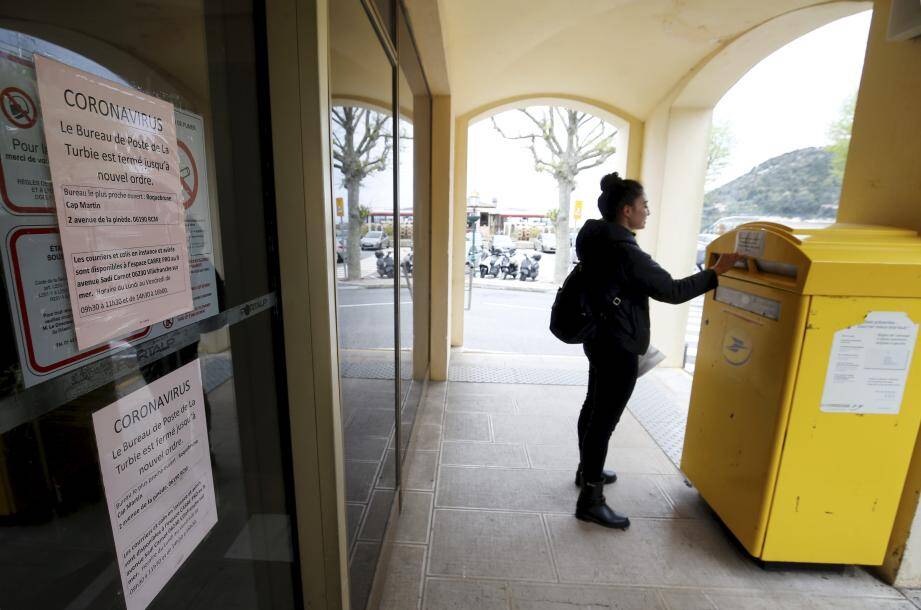 La poste de La Turbie ne figure pas encore au rang des bureaux, qui vont rouvrir leurs portes.
