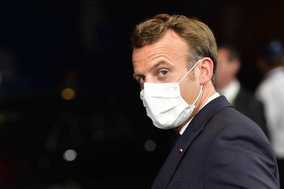 Le président français Emmanuel Macron lors du sommet de l'UE à Bruxelles, le 18 juillet 2020.