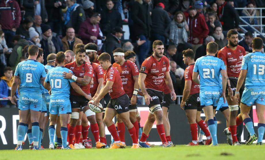 Lors du précédent RCT-Montpellier au stade Mayol en 2019. 