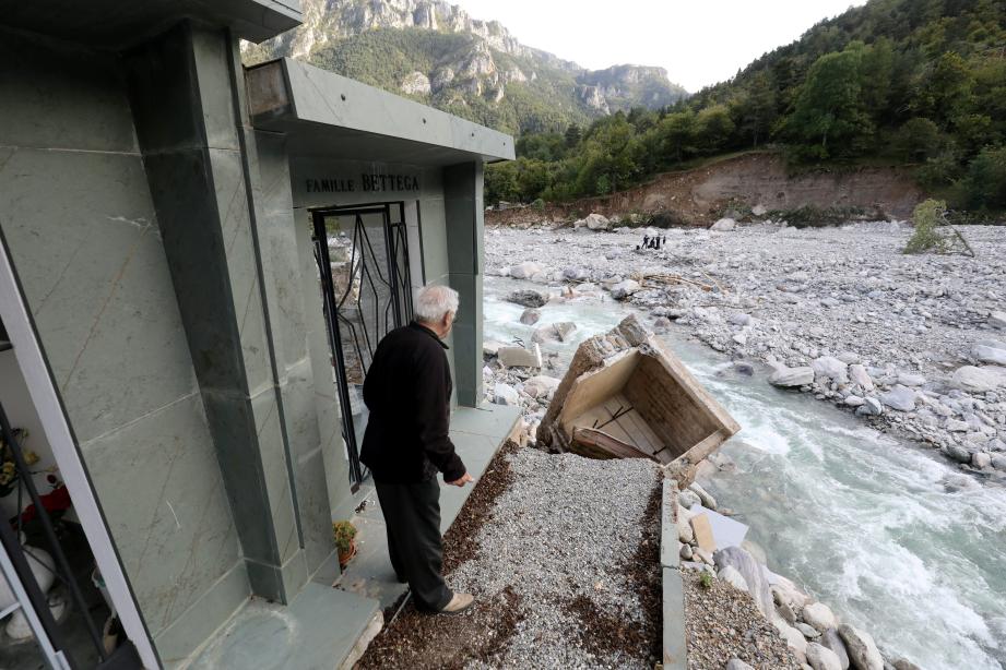 Dans la vallée à Breil-sur-Roya, après la tempête Alex.