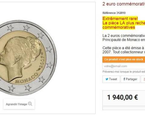 Une pièce de 2 € de Monaco peut valoir jusqu'à 1.449 € !