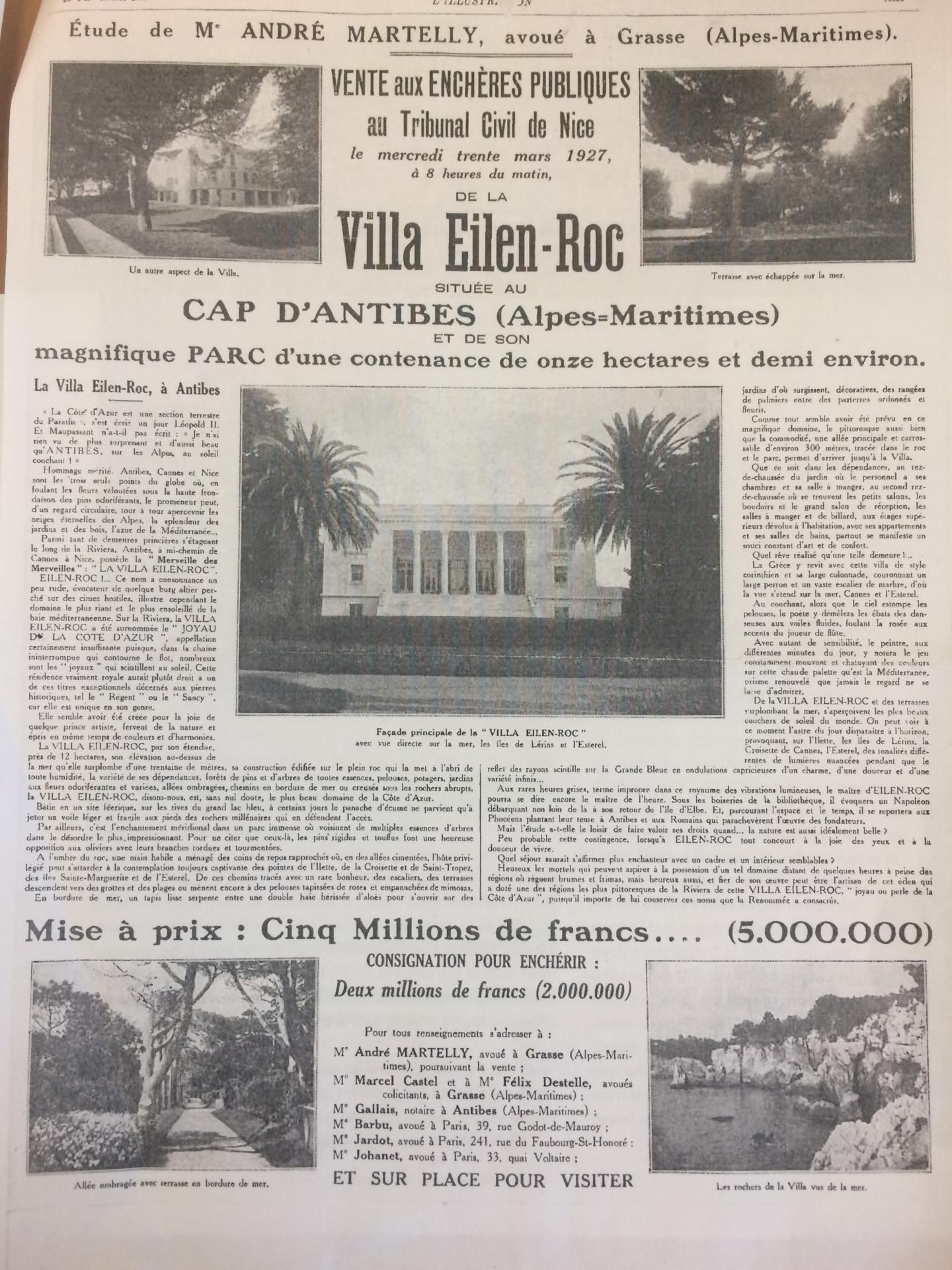 On Vous Raconte Le Jour Ou La Villa Eilenroc D Antibes A Ete Vendue Aux Encheres Nice Matin