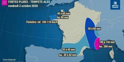 Tempête Alex: les Alpes-Maritimes placées en alerte rouge ce vendredi, voici les dernières prévisions