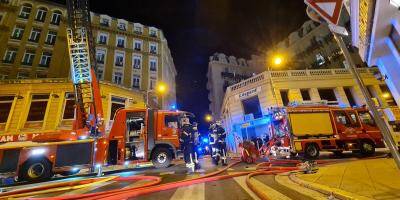 Violent incendie dans un hôtel du centre-ville de Nice, une personne en urgence absolue après s'être défenestrée