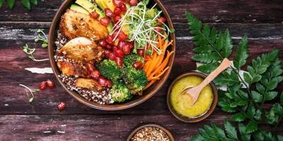 LA RECETTE DU JOUR. Buddha bowl quinoa, poulet, avocat, carotte, brocoli