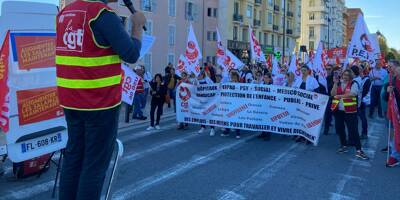 Une mobilisation moins importante mais des revendications toujours aussi fermes pour les syndicats qui défilent à Nice ce jeudi