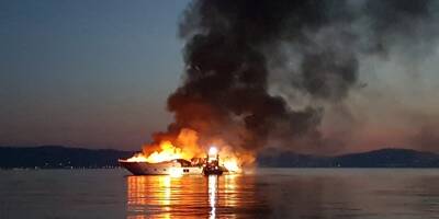 Les images impressionnantes du feu qui a détruit un yacht à proximité des îles d'Hyères