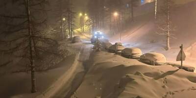 La route d'Isola 2000 est coupée à la circulation, déjà plus de 50 centimètres de neige fraîche