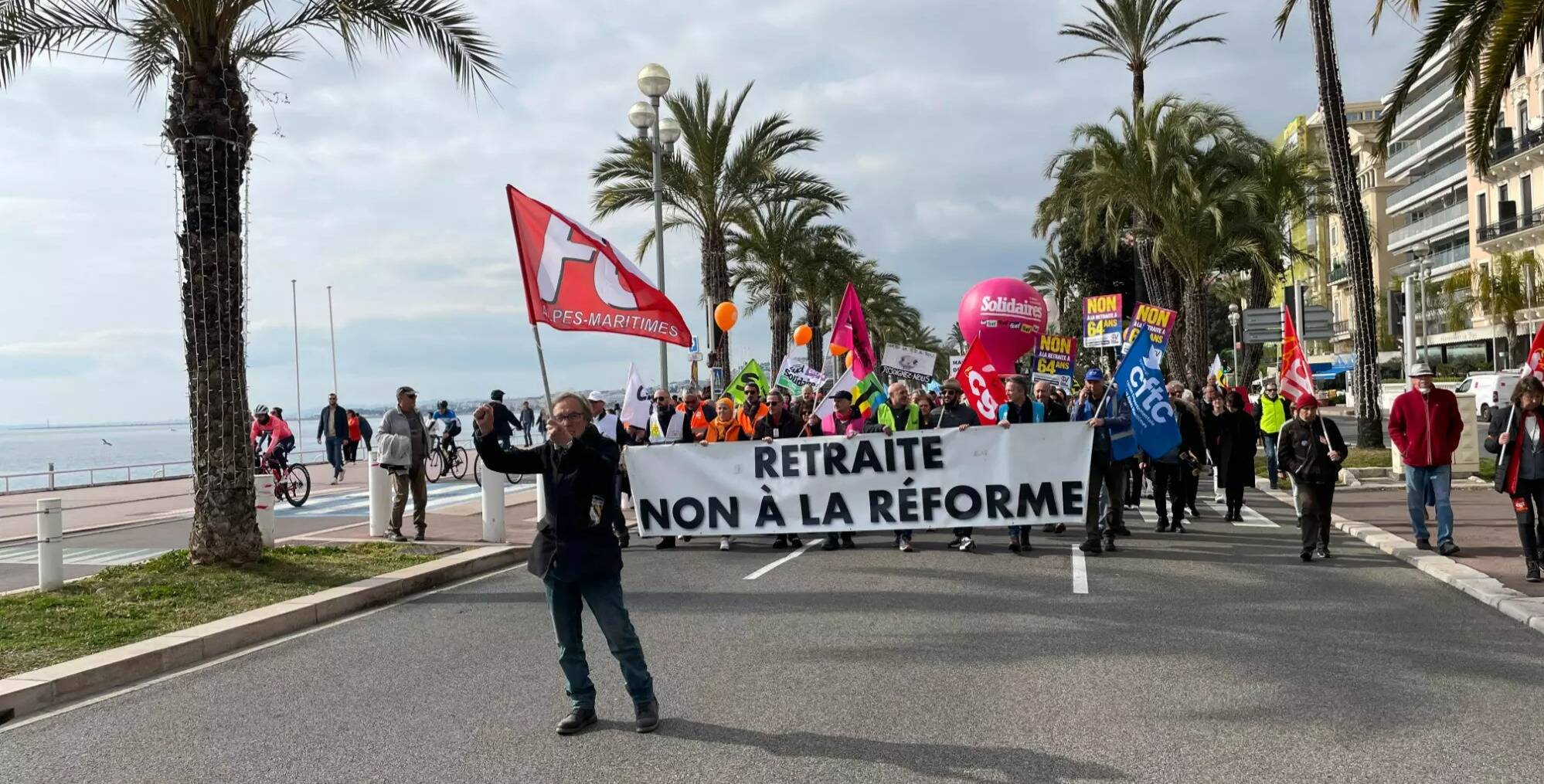 Grève contre la réforme des retraites: chiffres, slogans... Quatre points à retenir de la manifestation à Nice jeudi 16 février