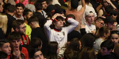 La déception de 12.000 supporters de l'OGC Nice massés sur la fan zone place Masséna en images