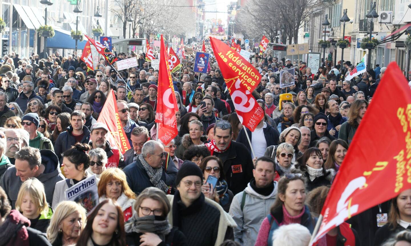 En 2023, une manifestation à Nice contre la réforme des retraites. 