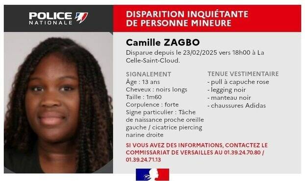 Disparition de Camille, 13 ans: la jeune fille n'a plus donné signe de vie depuis dimanche