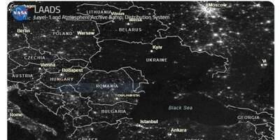 Le "blackout" qui plonge une partie de l'Ukraine dans le noir vu depuis l'Espace