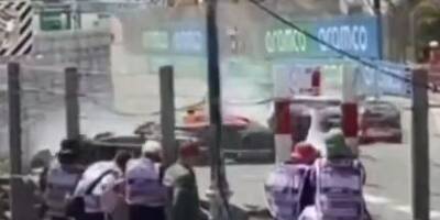 Grand Prix de Monaco: les images impressionnantes de l'accident de Sergio Perez dans la montée de Sainte-Dévote