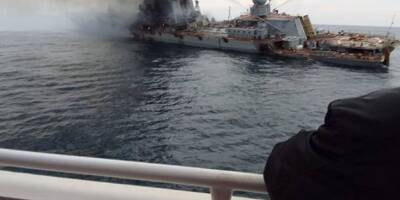 Guerre en Ukraine: premières images du croiseur russe Moskva en train de couler en mer Noire