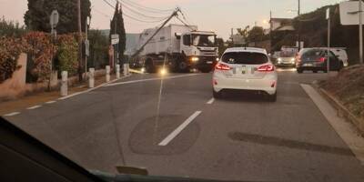 Un camion arrache un pylône électrique sur les collines de Nice et provoque un bouchon