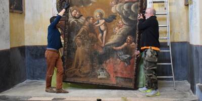 Deux toiles du monastère de Saorge en restauration