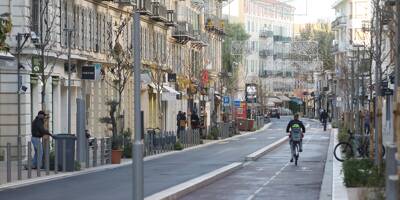 La rue de la Liberté rénovée avant la zone piétonne à Nice