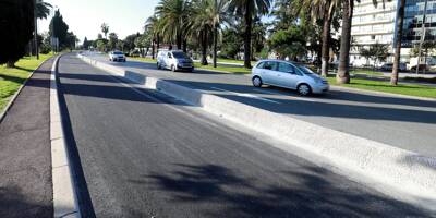 Aéroport de Nice: une piste cyclable matérialisée sur la quatrième voie de la promenade des Anglais