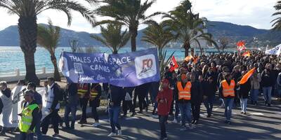 Les salariés de Thales Alenia Space ont manifesté à Cannes pour leurs salaires