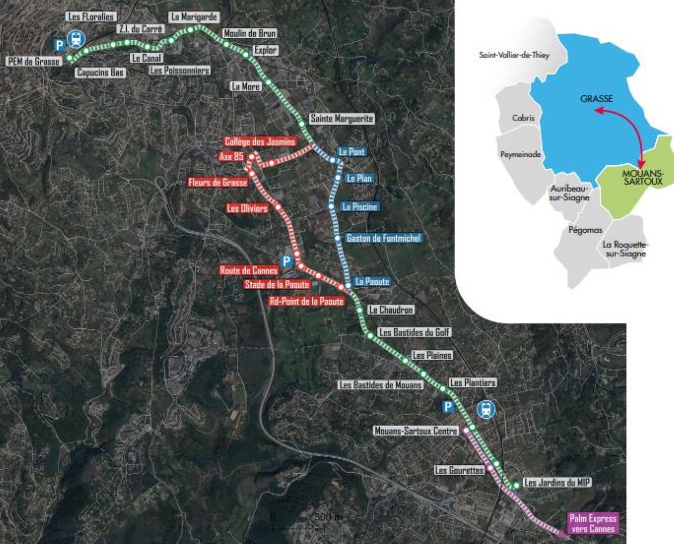 Le tracé du "Bus express" entre Grasse et Mouans-Sartoux enfin dévoilé
