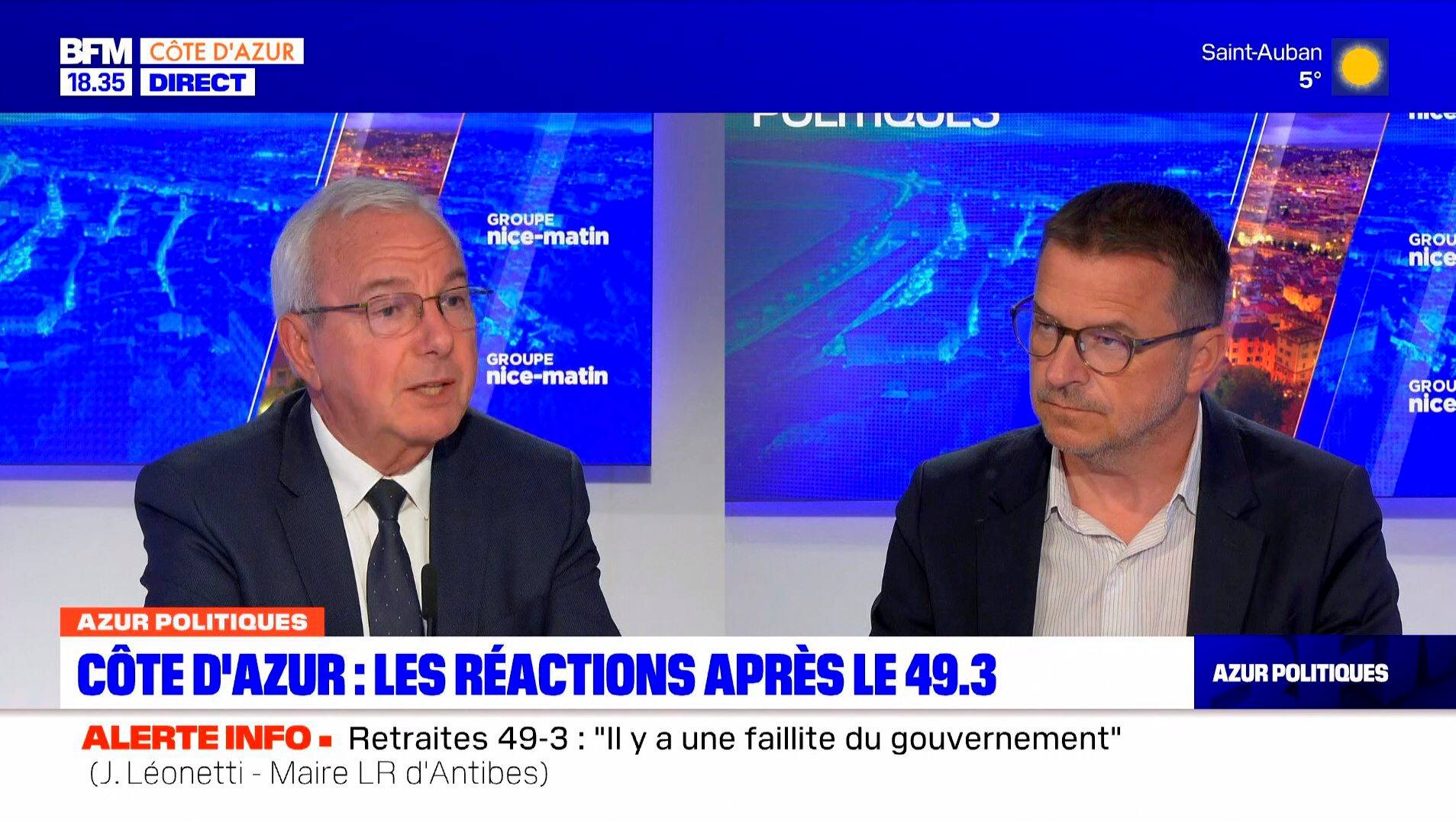 "La pénibilité du travail n'a pas été prise en compte", selon Jean Leonetti, invité d'Azur Politiques