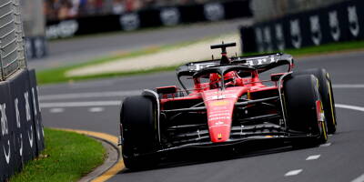Charles Leclerc sorti de la piste au troisième virage du Grand Prix d'Australie