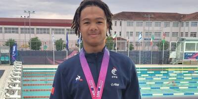 À 15 ans, le nageur licencié à Fréjus Lilian Schlienger se pare d'or en équipe de France