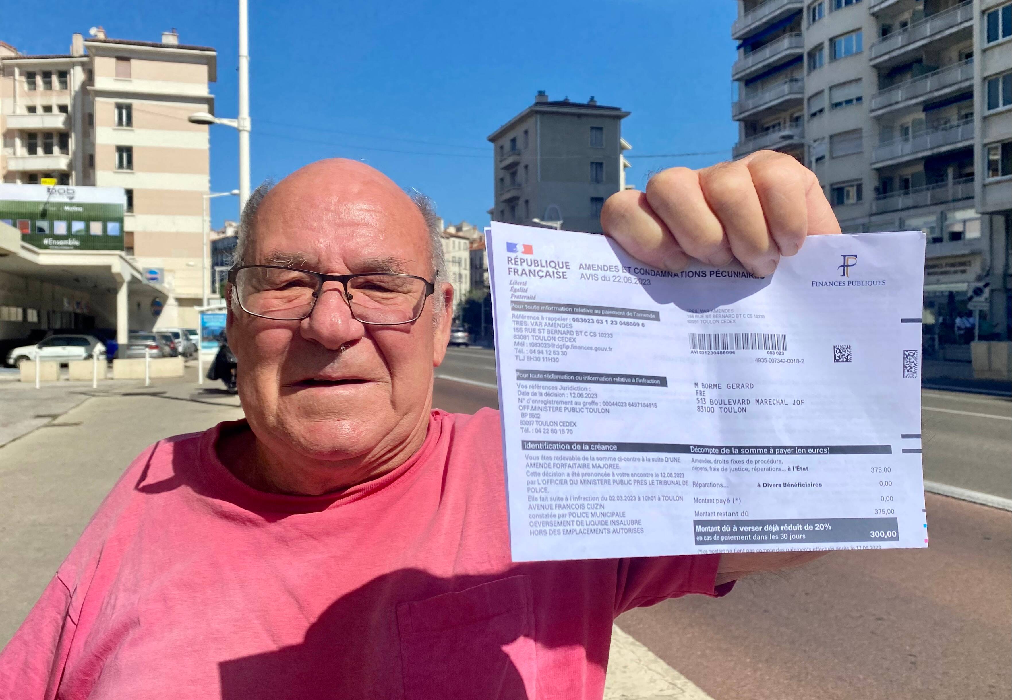Contraint de payer une amende de 375 euros pour une envie pressante, ce septuagénaire crie au scandale à Toulon