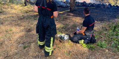 Deux cabanons en feu à la Croix des Gardes à Cannes