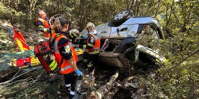 Une voiture fait une chute de trente mètres dans les Alpes-Maritimes, son conducteur miraculé s'en sort légèrement blessé