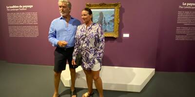 Un ancien James Bond visite l'expo Monet au Grimaldi Forum