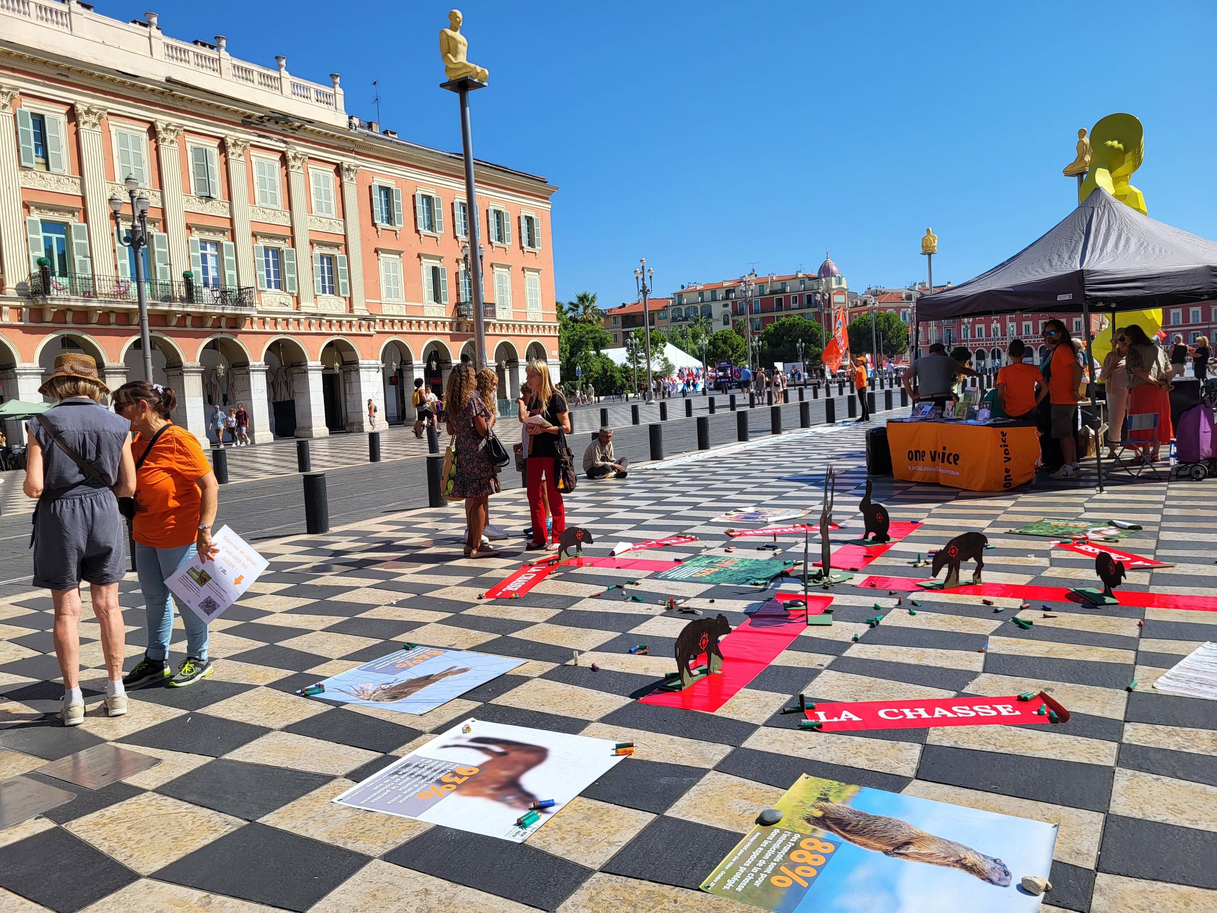 "La faune est en voie de déclin et ils continuent à tuer 85 millions d'animaux par an en France": une cinquantaine de militants réunis pour manifester contre la chasse à Nice