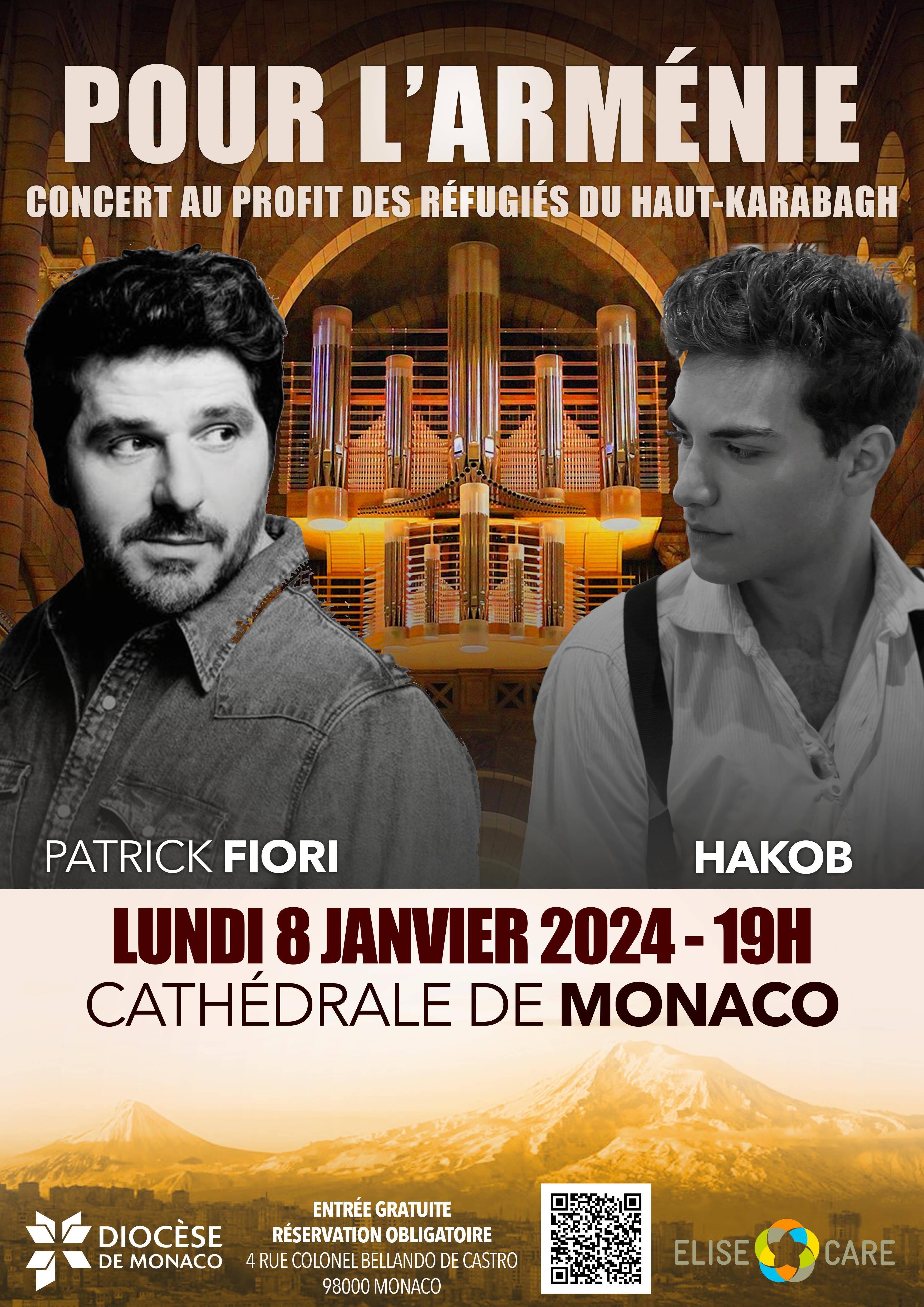 Patrick Fiori tête d'affiche d'un concert caritatif à Monaco en soutien au peuple arménien le 8 janvier