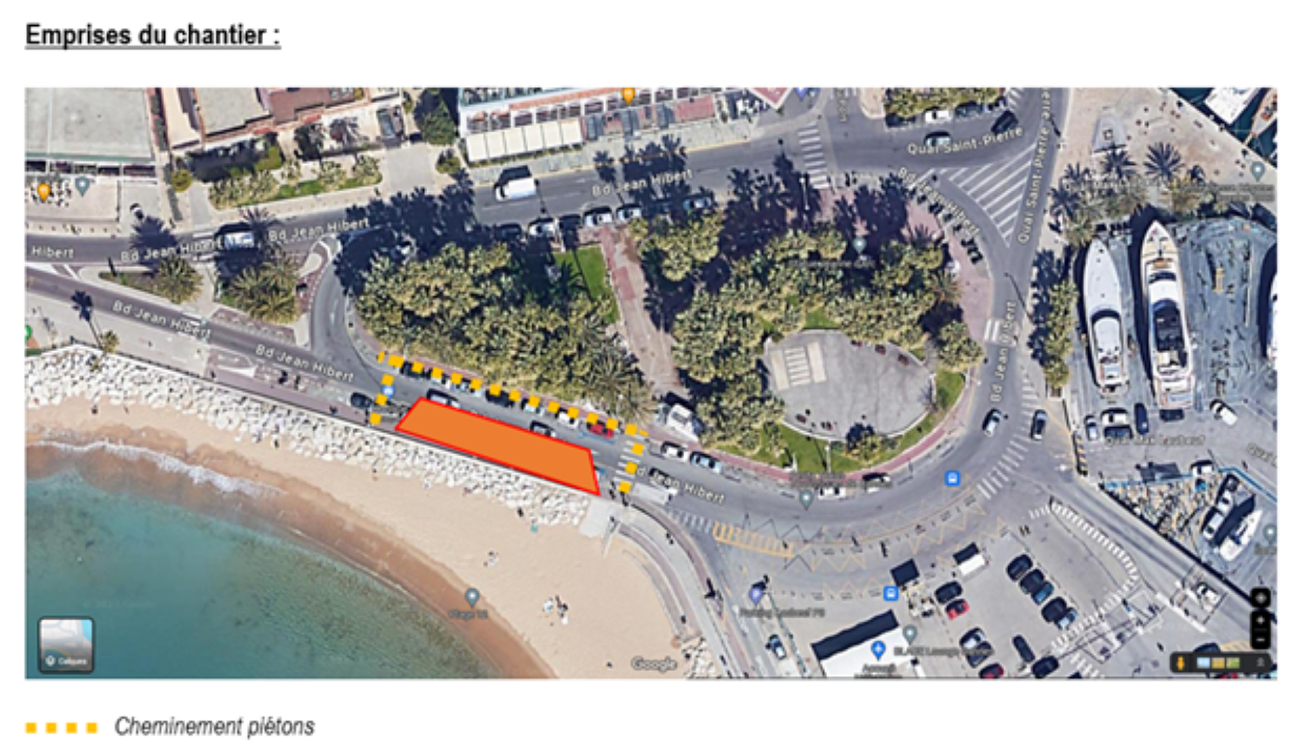 En raison de travaux sur le square Leclerc à Cannes, les plages du Boulevard du midi fermées jusqu'à samedi 3 février