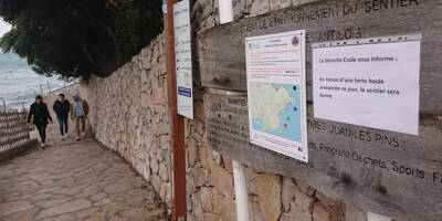 Épisode méditerranéen: la ville d'Antibes ferme ses parcs et le sentier du littoral