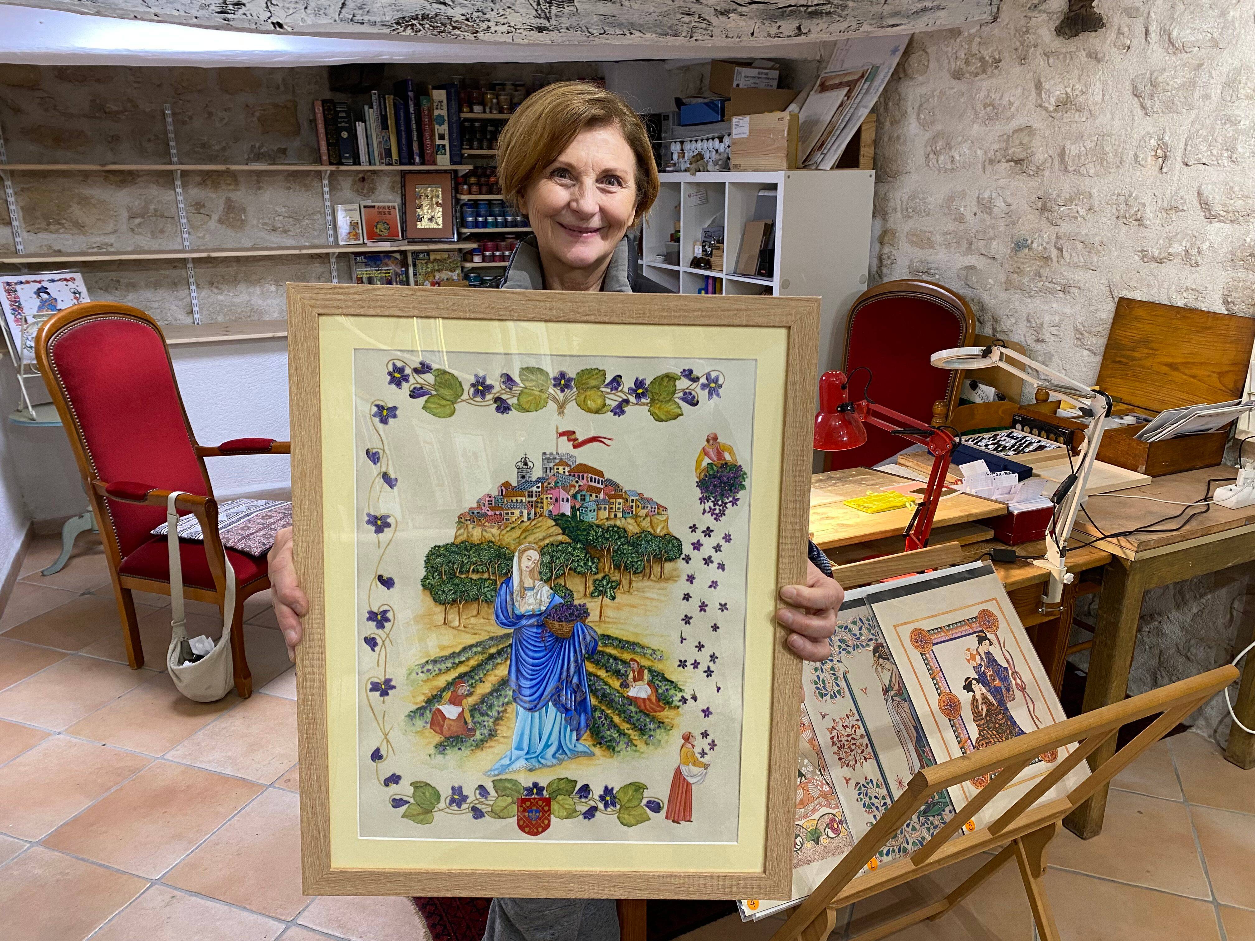 Une affiche médiévale faite avec les techniques traditionnelles: c'est le concept pour cette fête des violettes à Tourrettes-sur-Loup qui se tient ce week-end